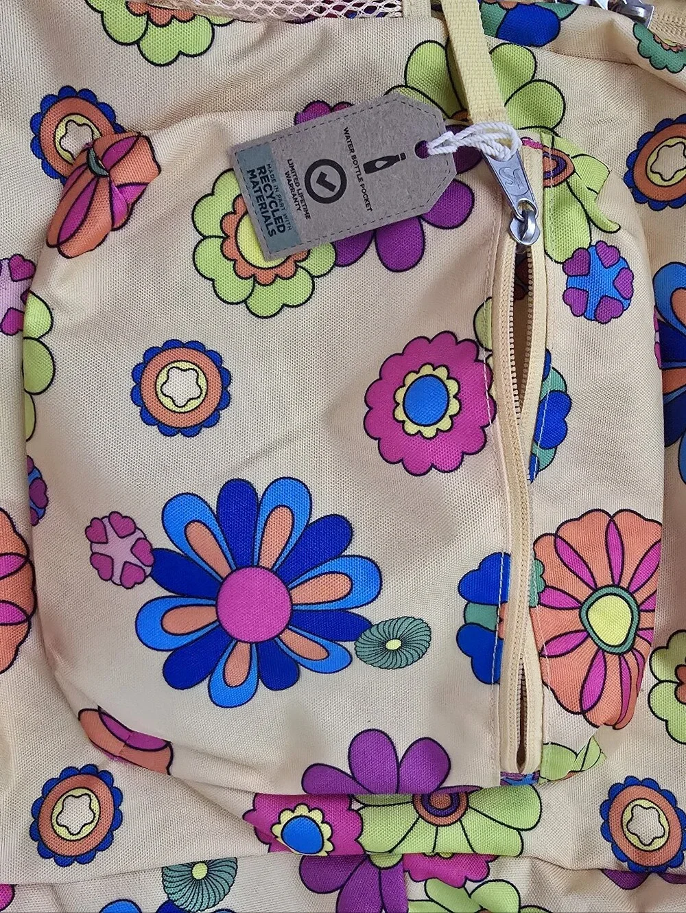 NWT JanSport Cross Town Backpack Power to the Flower Floral Retro